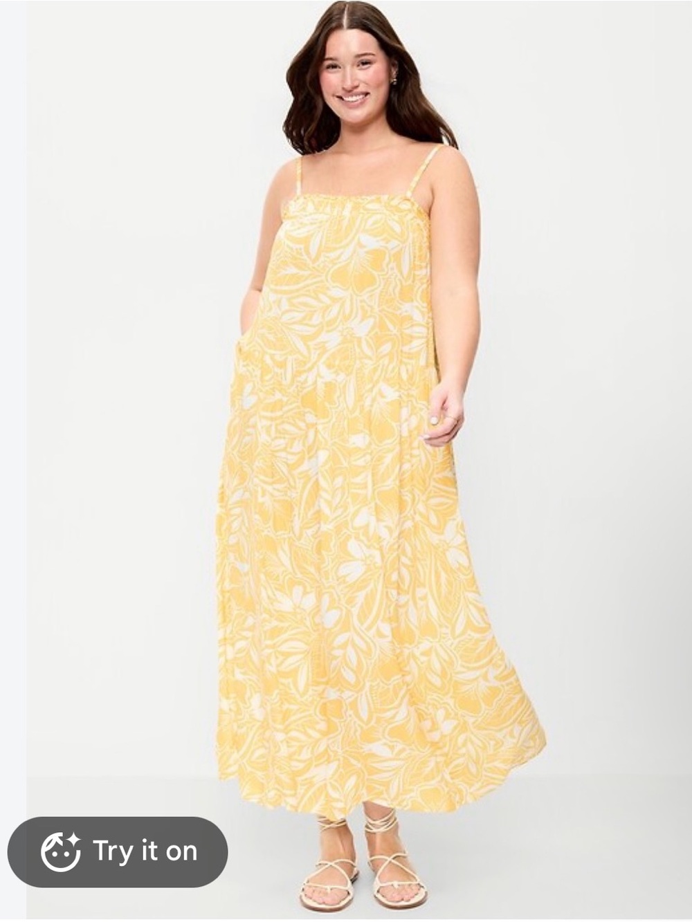 Old Navy Yellow Floral Maxi Sundress